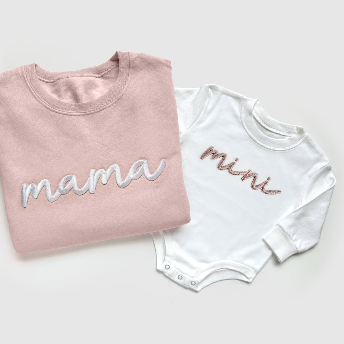 3D Puff Embroidered Mama & Mini Matching Set