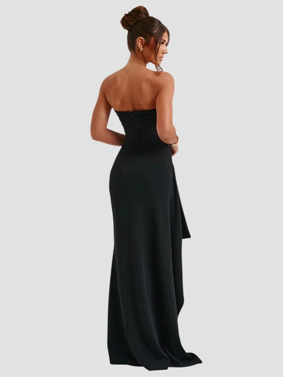 Yaser Strapless Split Long Dress